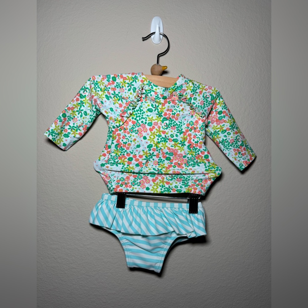 Starting out 6-9 months floral & striped Swimsuit